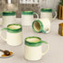 Dual Tone White and Green Coffee Mug Set Of 6 - The Earth Store - Mug Set